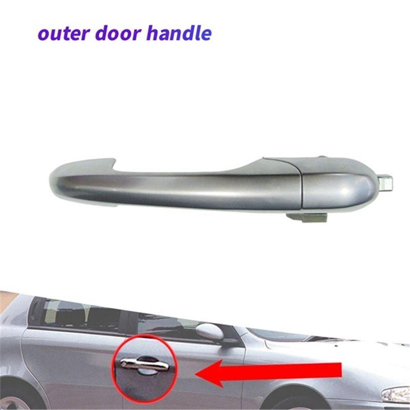Front Door Handle Pull For Alfa 147 2001-2010 LHD Chrome Car Exterior Handle Outer Side Door Handle