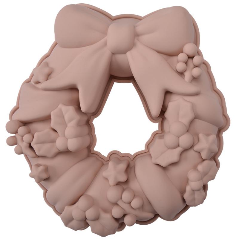 

Силиконовая форма для торта «Рождественский бант-венок» Универсальная форма для выпечки десертов для DIY выпечки, мусса и многого другого. Идеально подходит для таких праздников, как Рождество, Хэллоуин 1psc
