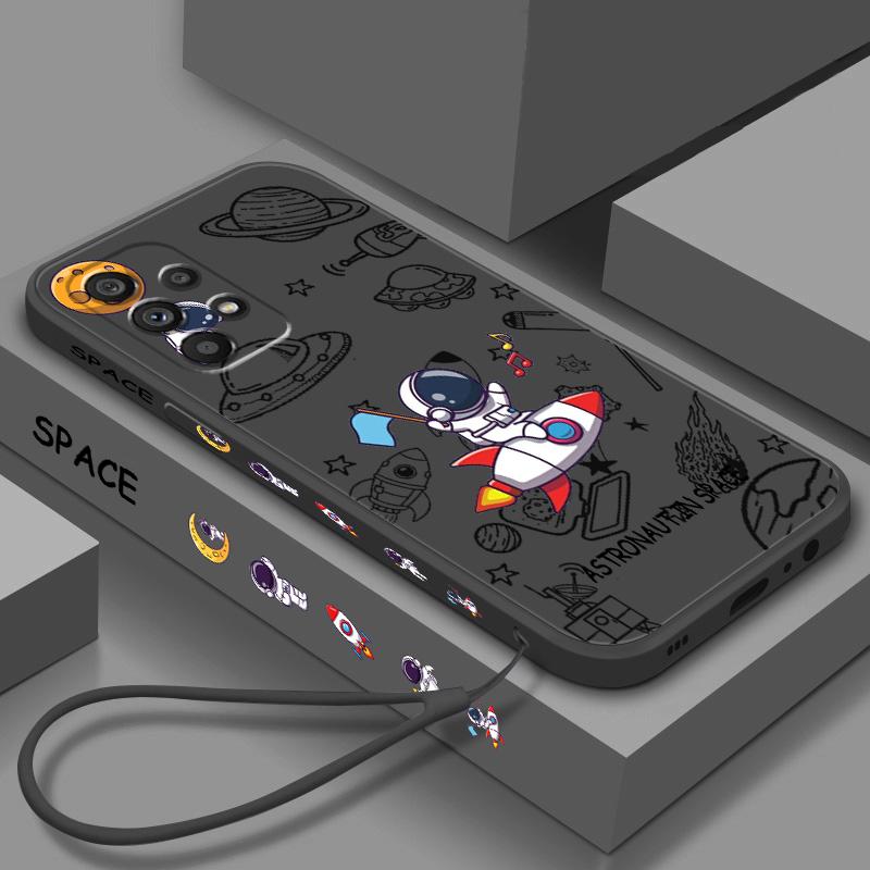 

Аниме космонавт мультфильм искусство жидкость левая веревка для Samsung A53 A52 S A33 A32 A51 A71 A21S A13 A73 A50 A72 A23 A12 5G TPU Samsung A21S