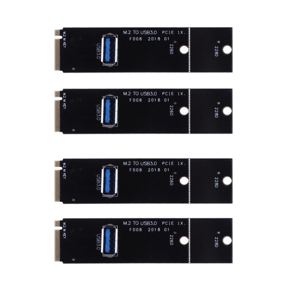 New 4PCS NGFF M.2 To USB 3.0 Transfer PCI-E Riser Card Adapter For Mining Machine