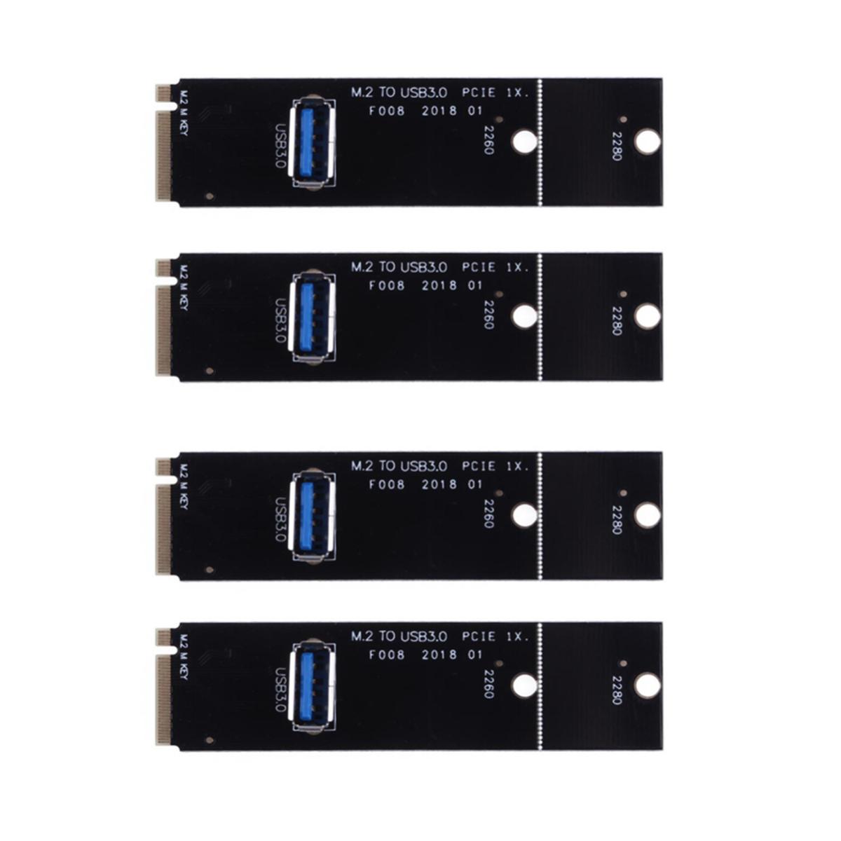 

4PCS NGFF M.2 To USB 3.0 Transfer PCI-E Riser Card Adapter For Mining Machine