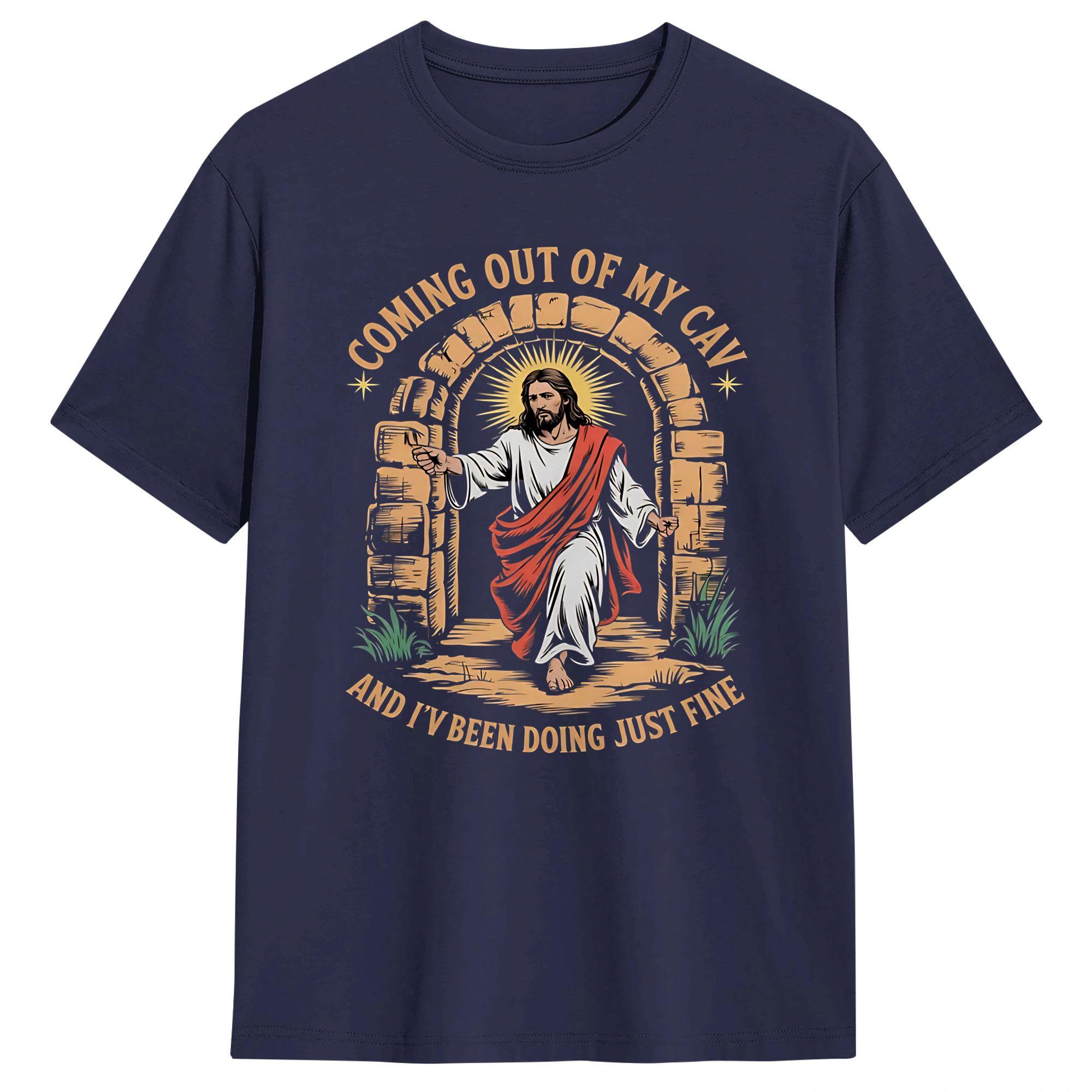 

Couple T Shirt Coming Out of My Cave the Jesus Resurrection Easter TShirts Trending Summer Tee Shirt Vintage Cotton 4XL