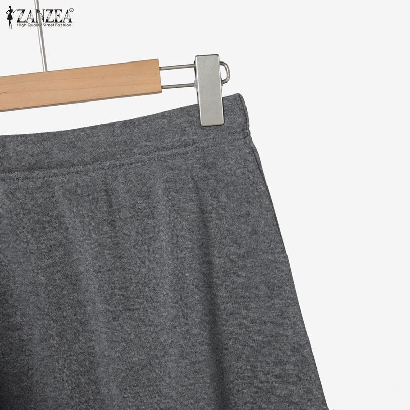 ZANZEA Damen Langarm Sweatshirts und Lange Röcke Herbst Zweiteilige Anzugsets