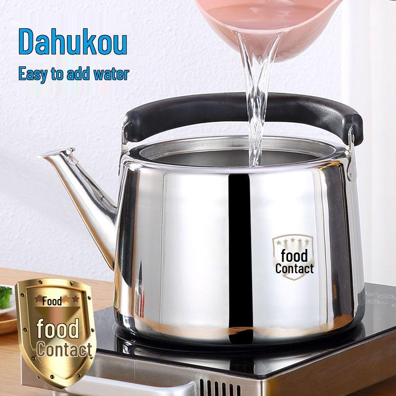304 Stainless Steel Whistling Kettle for Gas & Induction, Large Capacity
