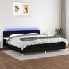 Maison Exclusive - Estrado de ripas de cama e colchão e LED Preto 200x200 cm Tecido