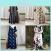 Ethnic Folk Print Long Dress With Flowing Skirt For Party And Casual Wear