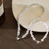 French Retro Pearl Heart Bracelet & Necklace Set