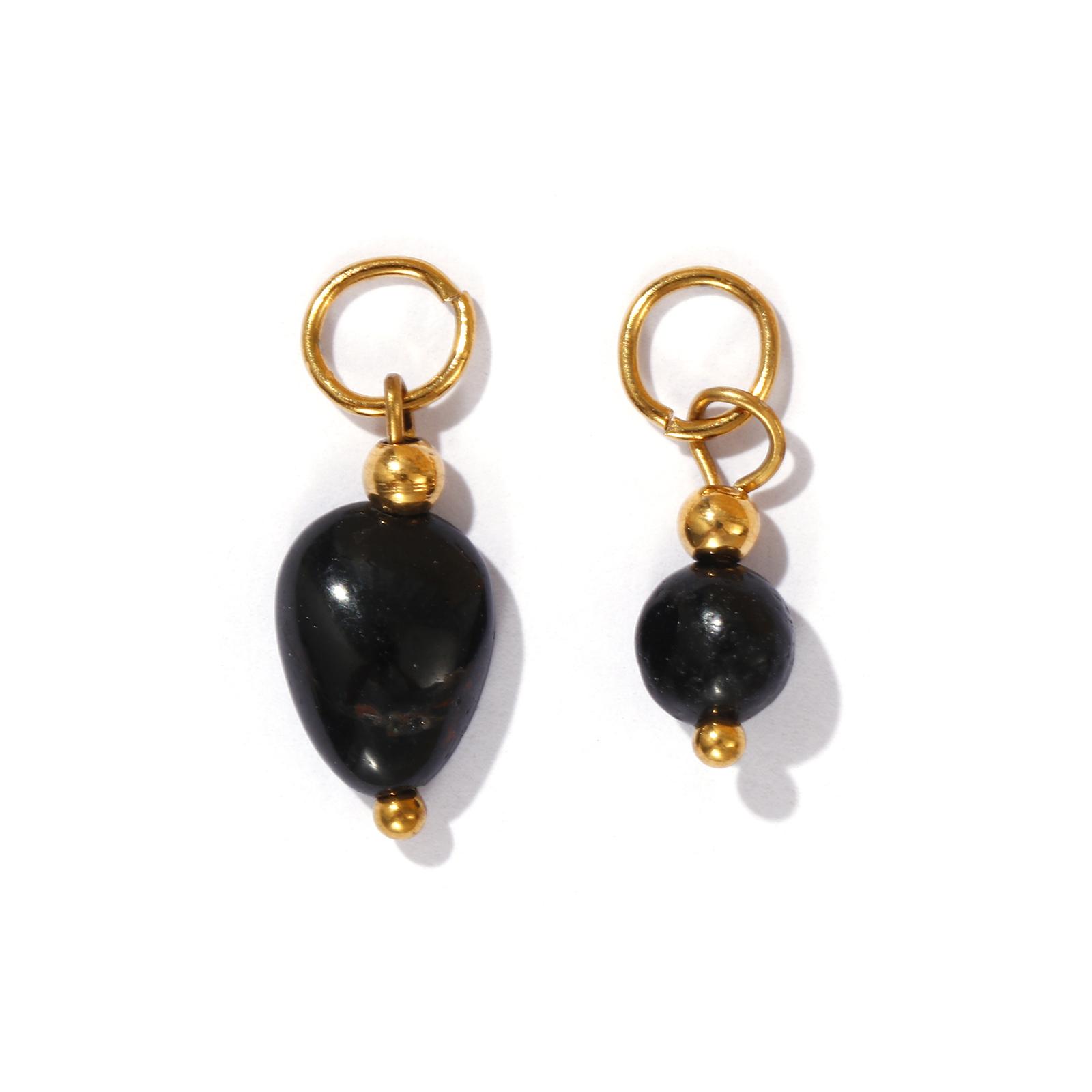 

2 PCs 304 Stainless Steel Charms 18K Gold Plated Natural Stone Pendants For DIY Necklace Earrings Jewelry Making 25mm x 8mm