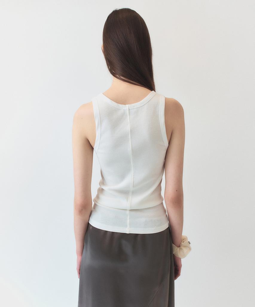 Simeteuligpeosenteu Chiffon Rib Jersey Sleeveless / Ivory