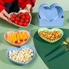 1PCS Love Heart Spit Bone Dish Household Food Grade Plastic Fruit Cake Tray Dining Table Garbage Dessert Plate Kitchen Supplies