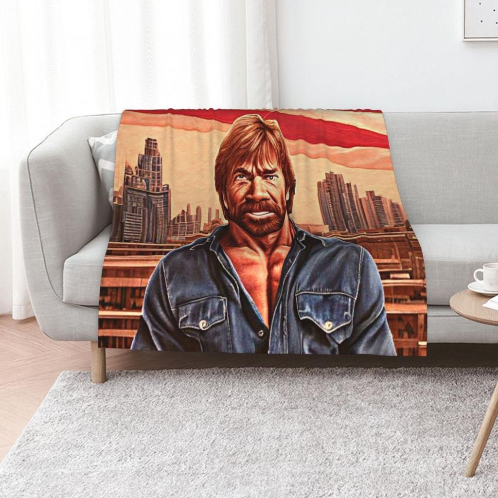Retro Style Chuck Norris Throw Blanket Soft Big Blankets And Throws Extra Large Throw Thermal Softest Blankets