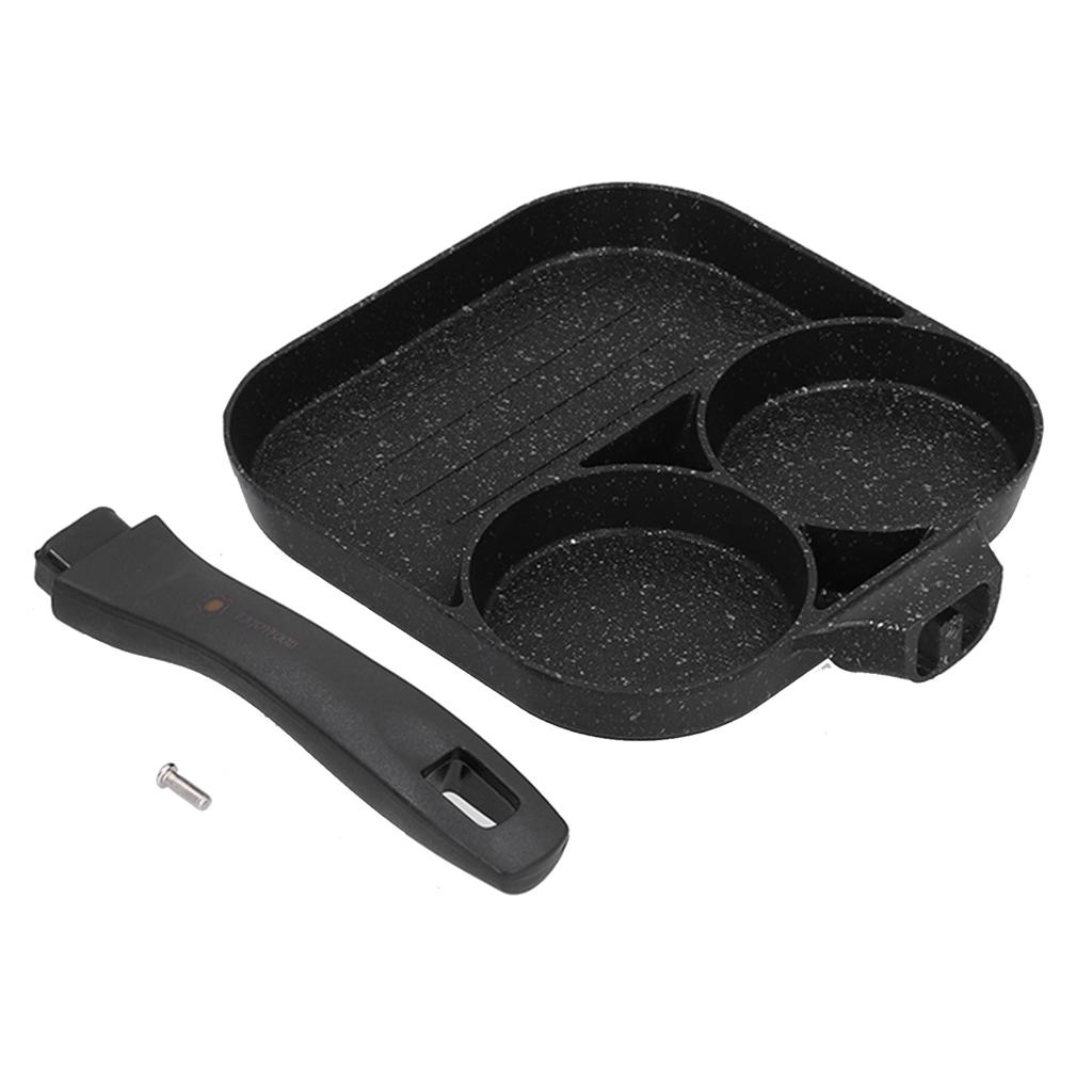3 In 1 Egg Frying Pan Non Stick Fried Egg Cooker Steak Sausage Cooking Pan for Kitchen Use