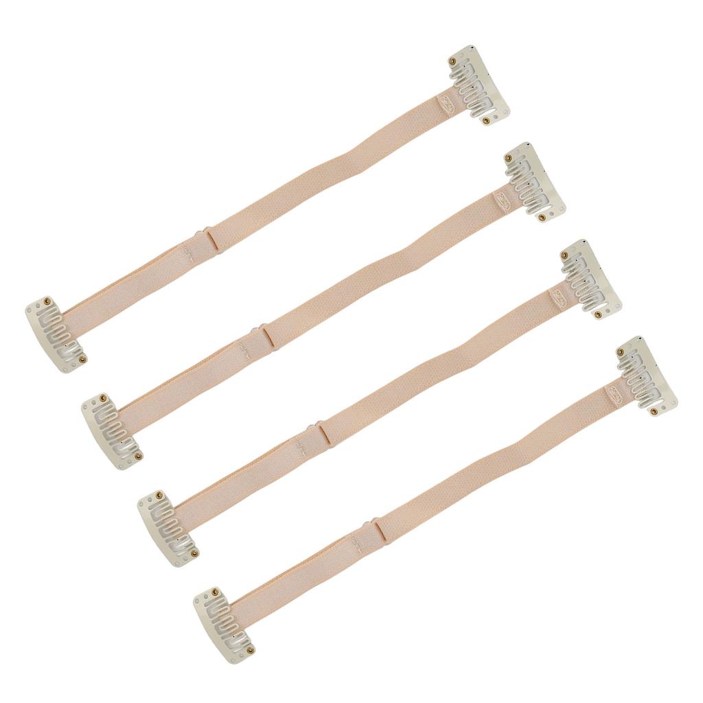 4pcs Face Lift Bands with Clip Women Adjustable Elastic Face Lifting Strap Patch for Hair White