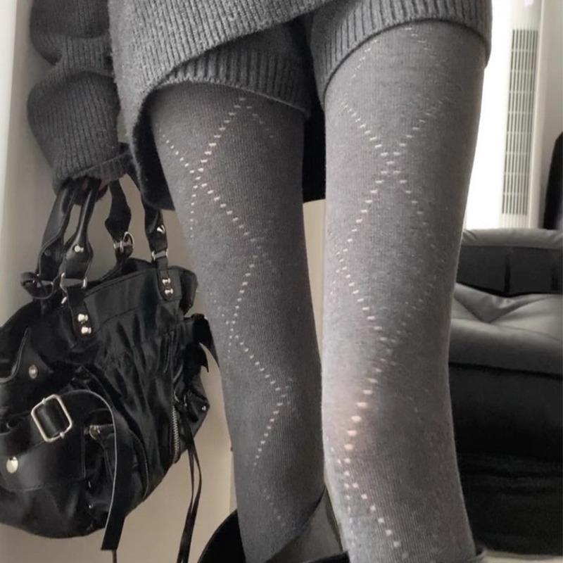 2026 Knitted Tights Women Sexy Jacquard Pantyhose High Waist Elastic Winter Basic Pantyhose Lolita Y2K Leggings Slim Sockings