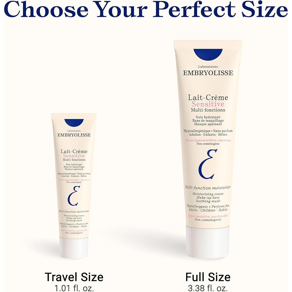 Embryolisse Moisturizing Cream Sensitive 100ml Fragrance-Free Hydrating Skincare for Sensitive Skin