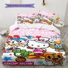 Hello Kitty, Kuromi and Their Friends Printed Pattern Bedroom Three-piece Duvet Cover Bedding set(Without Core)