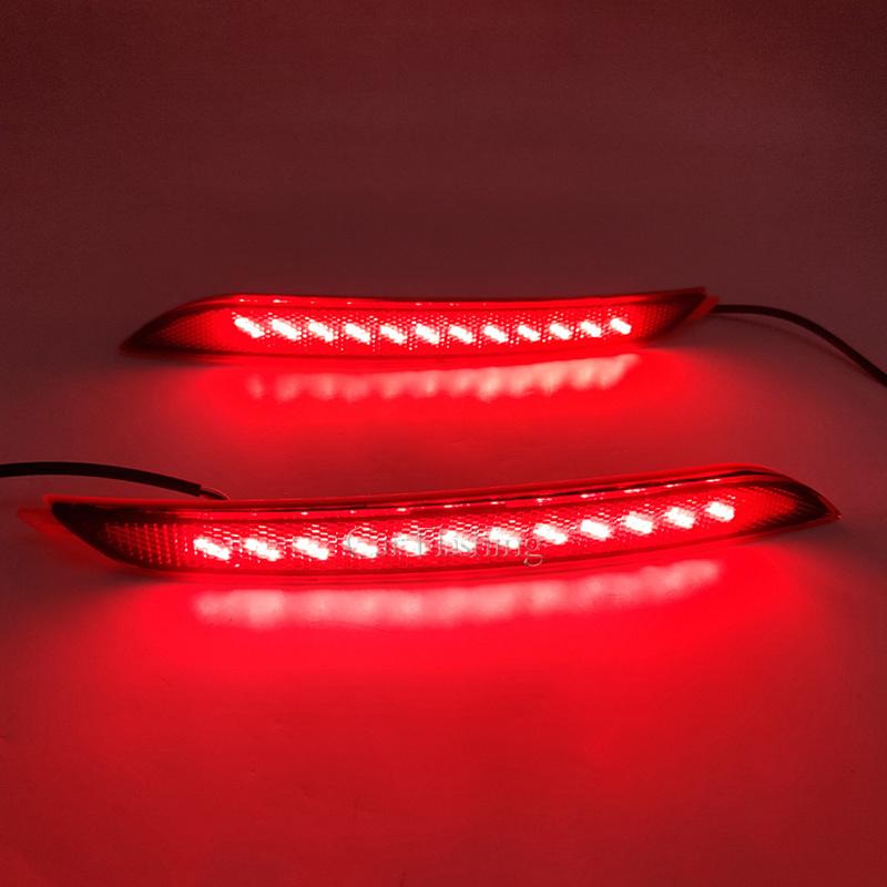 LED Rear Bumper Reflector Light For Hyundai Elantra 2012 2013 2014 Stop Brake Tail Light Fog Lamp with turn signal