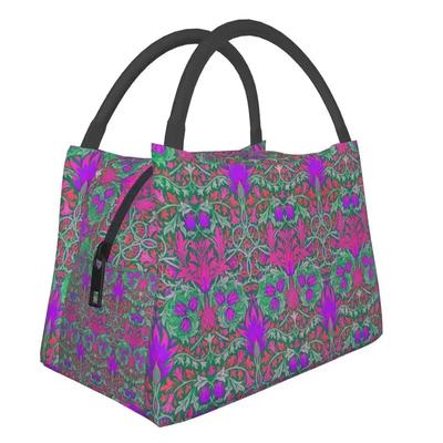 William Morris Isolierte Lunchtasche für Damen Tragbare Snakeshead Kühltasche Thermische Lunchbox Strand Camping Reisen Umhängetasche
