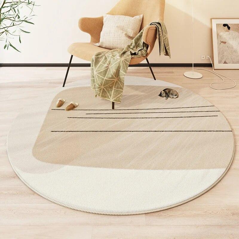 Modern Style Round Living Room Carpet Children's Room Bedroom Crawling Mat Warm Bed Blanket Thick Washable Mat
