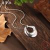 New Glossy Hollow Geometric Long Pendant, Irregular Round Long Necklace for Women's Fashion and High Sense