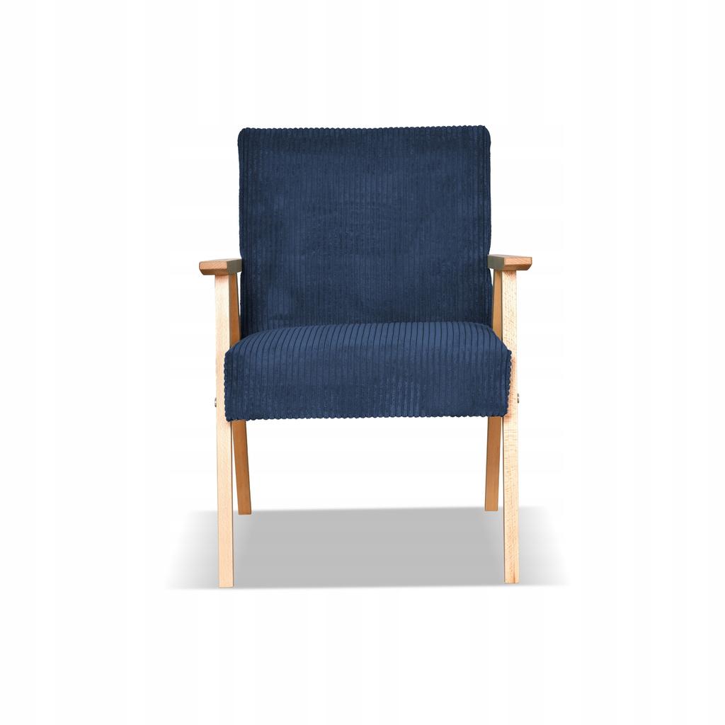 Fotel PRL zestaw retro vintage SOLER Family Meble granatowy sztruks Anafi