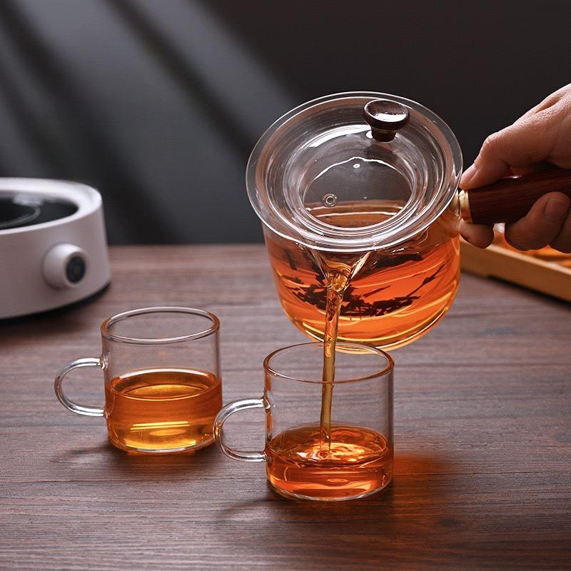 Filterable Heat-resistant Thickened Glass Teapot High Borosilicate Glass Flower Tea Pot Heatable Glass Tea Set