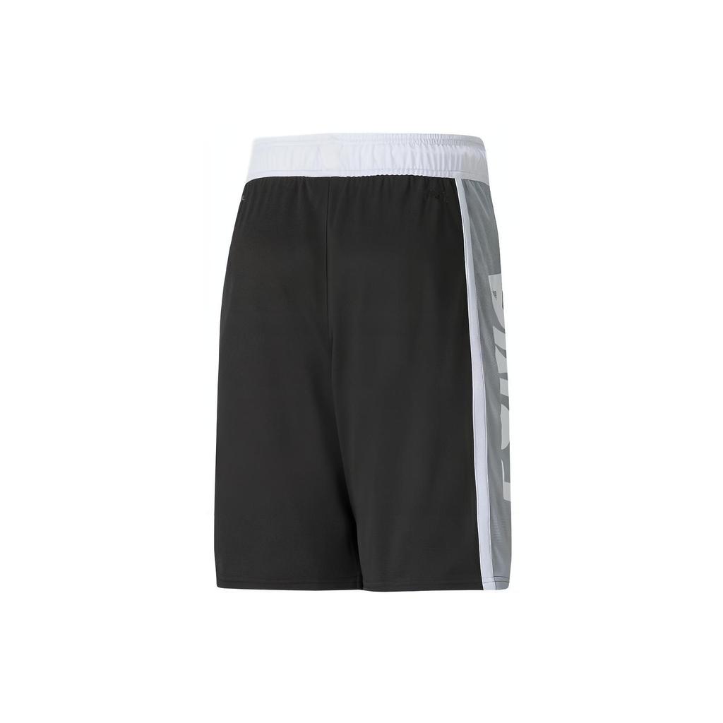 Puma Sports Series Logo Print Mesh Straight Leg Breathable Basketball Shorts Men shorts Black 530492-08