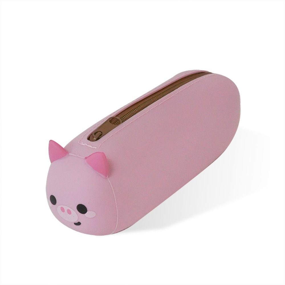 Large Capacity Portable Stationery Box Soft Texture Cartoon Animal Pencil Case  Daily Use