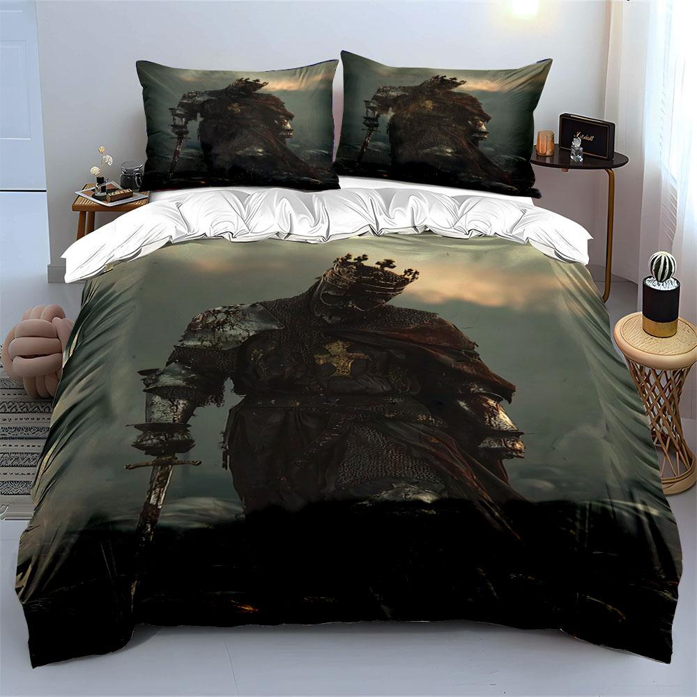 Armored knight with crown. Bedding sets Duvet cover sets Duvet covers Pillowcases(1 * Duvet Cover 2 * Pillowcases without duvet insert)