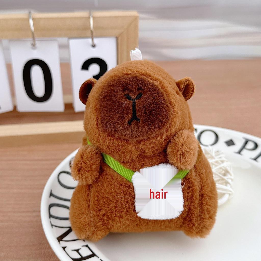 Capybara Plush Keychain Pendant - Cute Cartoon Bag Charm for Couples