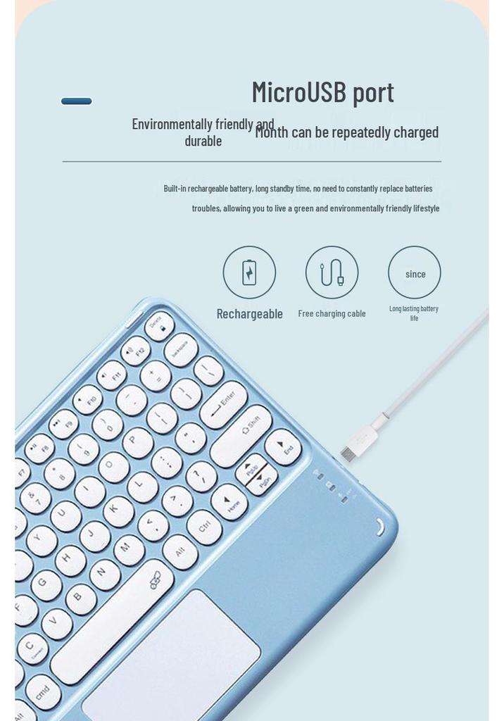 Exquisite Touch Bluetooth Keyboard: Ultra-Thin, Silent, Round Keys, Compatible with iPad/Tablet/Phone for Girls