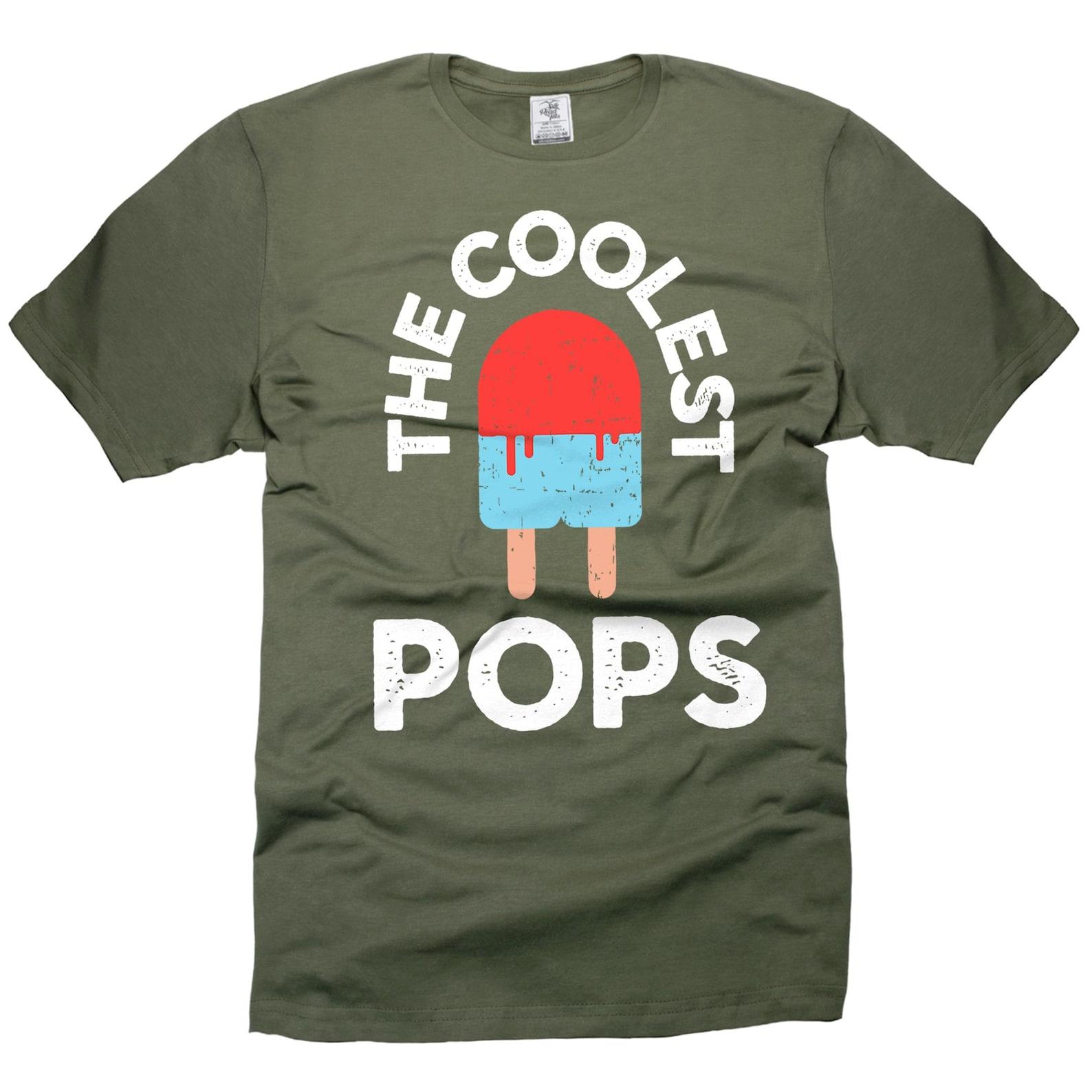 Mens The coolest pops T-Shirt Father s day cool gifts pop papa shirts dad gifts shirt for father him birthday gift for men S