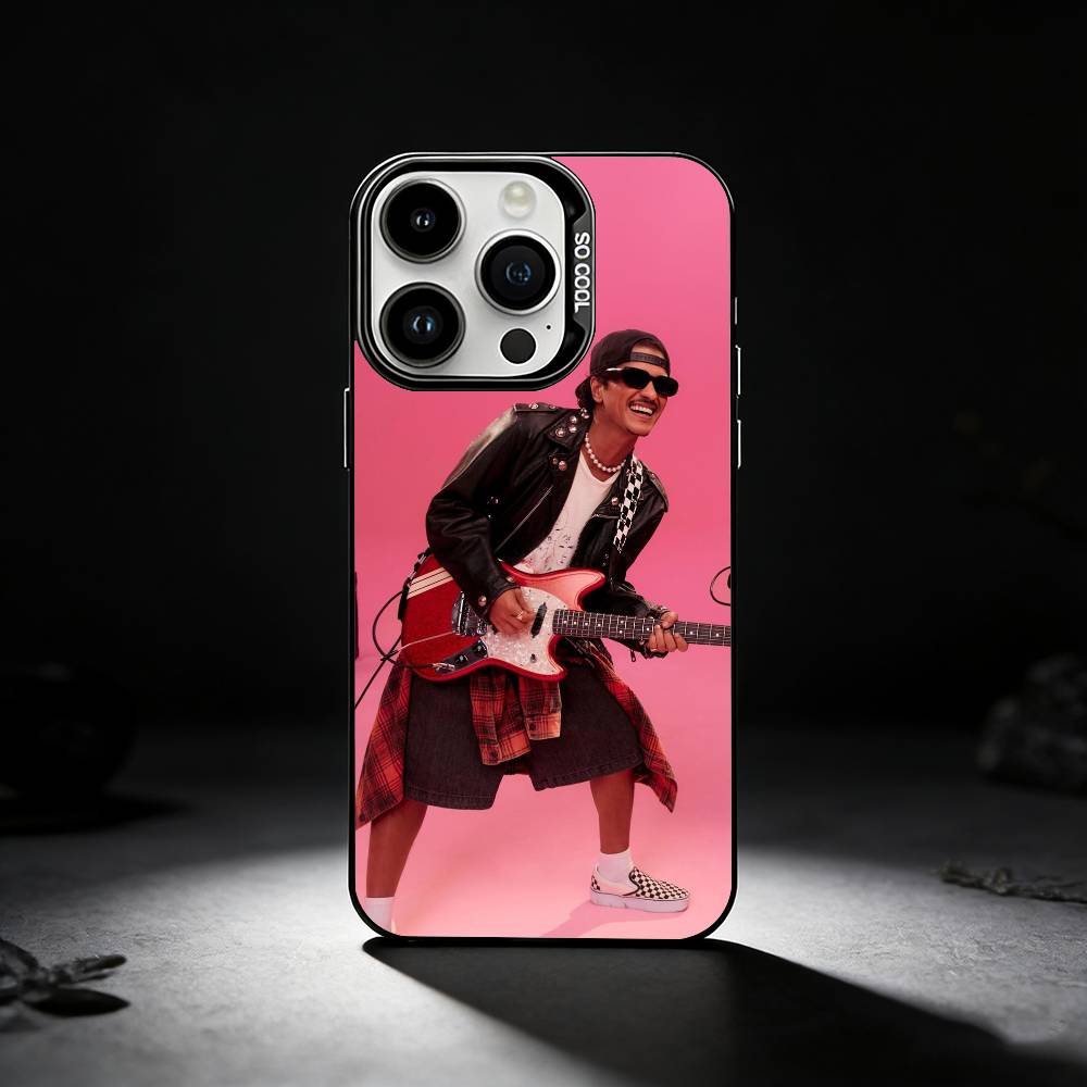 

Singer B-Bruno Mars Phone Case For iPhone 17,16,15,14,13,12,11 Plus,Pro Max,XS,Colored silver phone case iPhone15promax