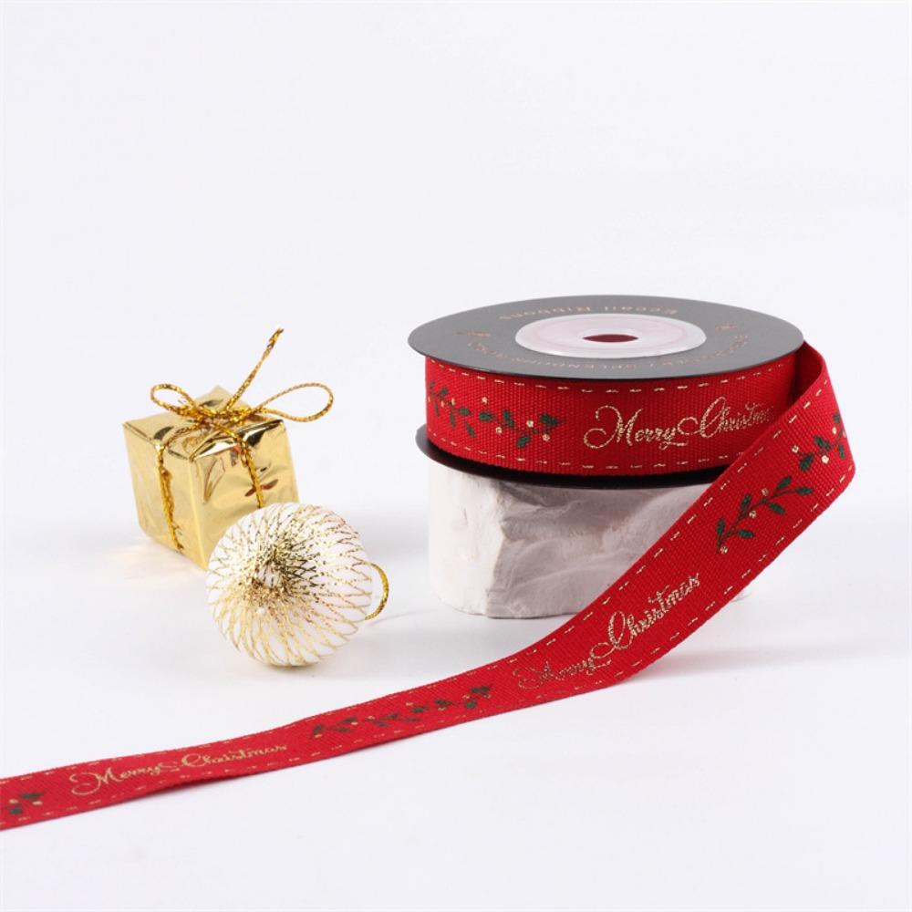 10 Yards/Roll Christmas Series Ribbon Christmas Printed Fabric Craft Ribbon  For Gift Wrapping