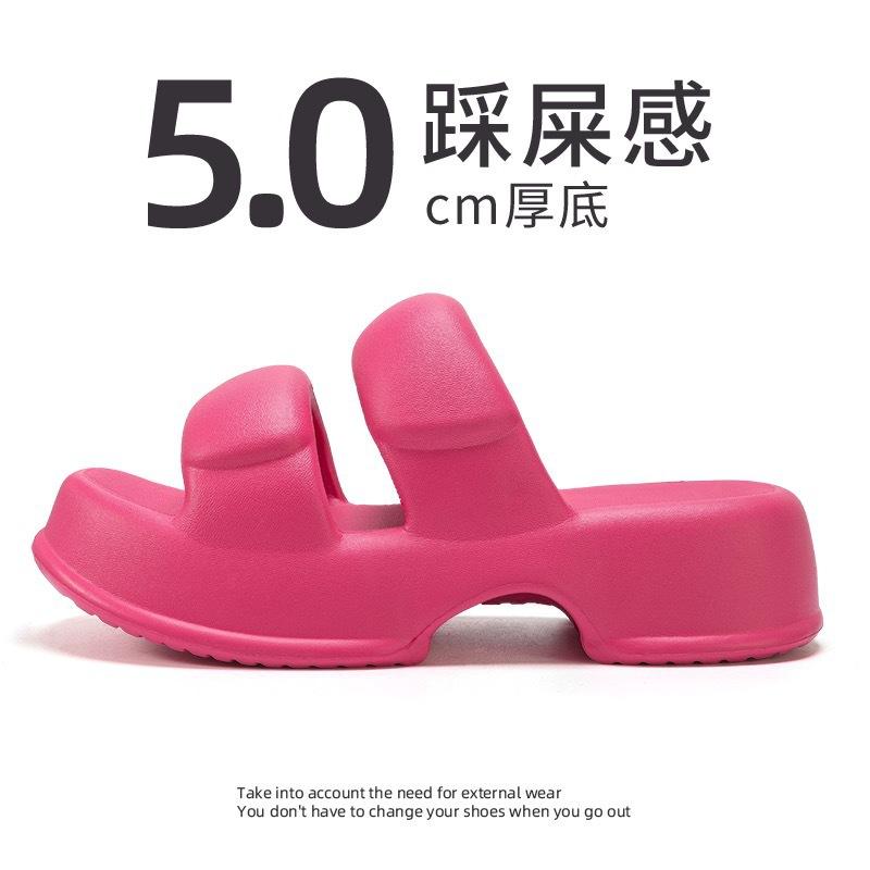 Summer Women s Slippers Thick Bottom Flat Sandals Outdoor Fashion Beach Slippers Thick Sole Non-slip Women s Slides 36-37 розы красного