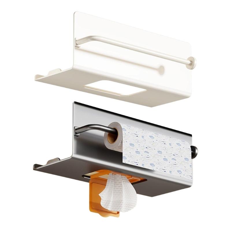 Rustproof Carbon Steel Kitchen Towel Rack With Strong Adhesive Backing Wall Mount Space Saving