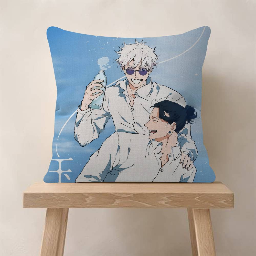 Anime gojo X geto Cushion Cover Pillowcase Upholstery Sofa Throw Pillow Home Decor Pillowcas