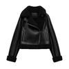Fall and Winter New Women's Clothing Lapel Long Sleeves Fur Integrated Double-Sided Poly Urethane Leather Jacket Outwear 8741267