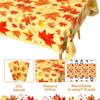 Thanksgiving Tablecloth Plastic, Fall Tablecloth, 2 Pack Disposable Table Cloth Table Decor Autumn Maple Leaf Rectangle Tables Cover for Autumn Fall