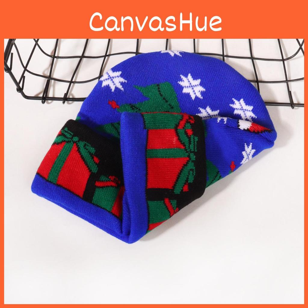 Christmas Deer Snowflake Letters Knit Hat With Warmth For Winter Outdoor Festivals