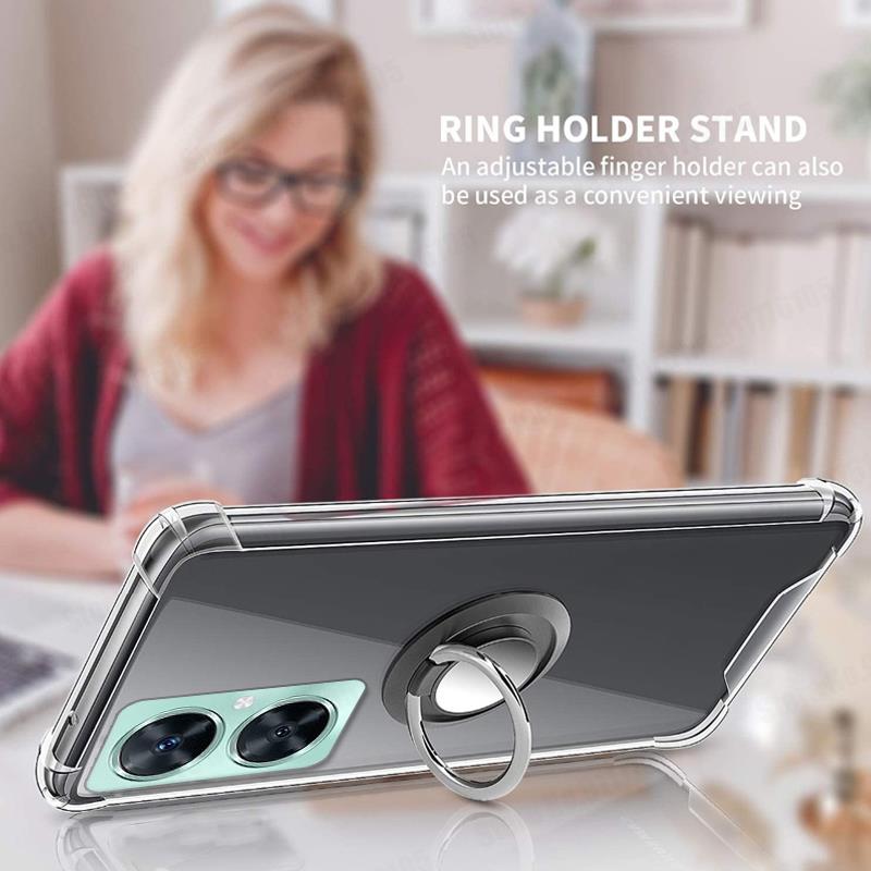 Průhledné pouzdro s kroužkem pro Huawei Nova 11i Držák Nárazuvzdorné pouzdro pro Nova 11 10 9 8 7 Pro Průhledný měkký silikonový zadní kryt telefonu