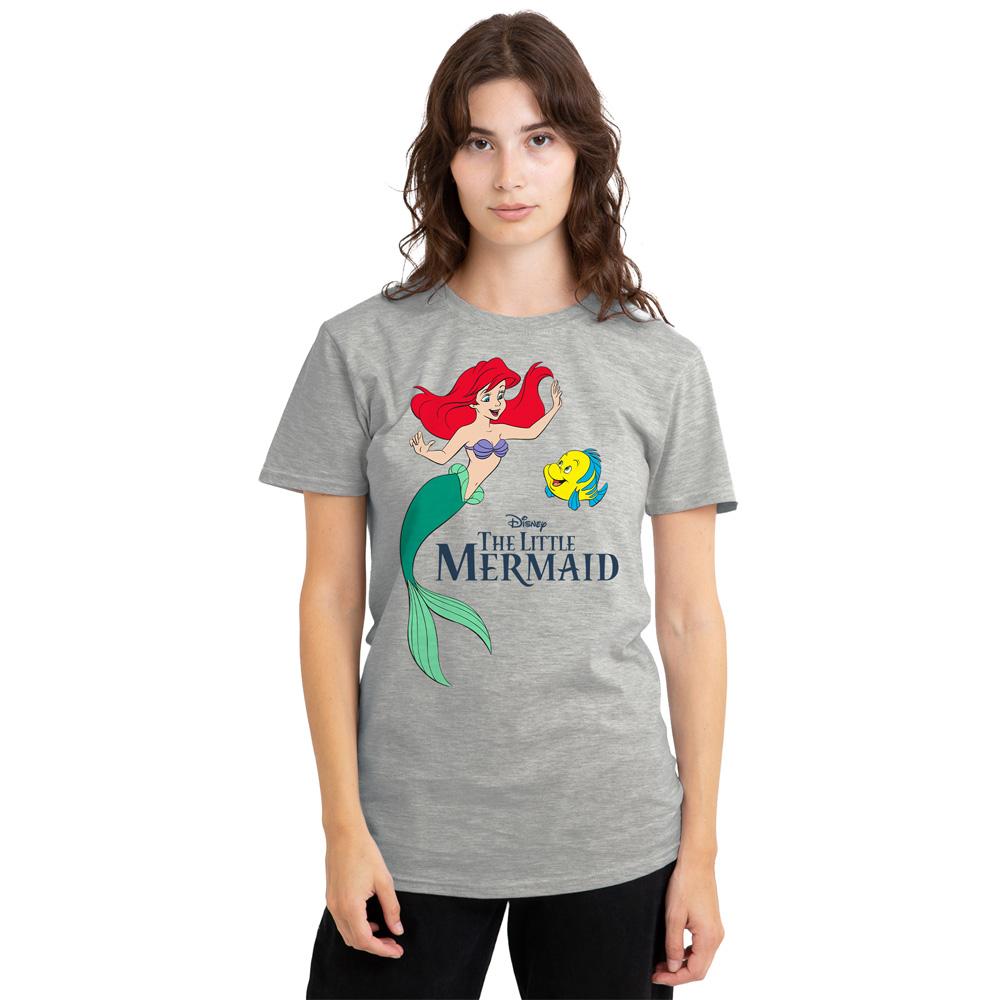 The Little Mermaid Womens/Ladies Ariel & Flounder Heather T-Shirt