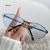 Fashionable Metal Frame Cat Eye Sunglasses Women's Fashion Street Photography Trend Versatile Glasses UV400 Shades Eyewear