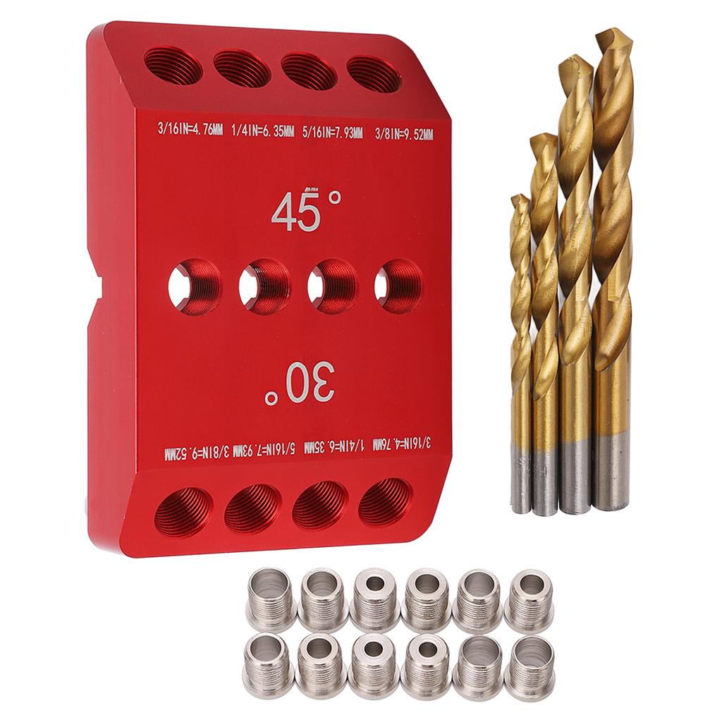Drill Hole Guide Jig 30 45 90 Degree Angle 4 Sizes Woodworking Locator Building Supplies