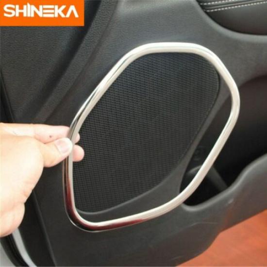 4x Car Door Speaker Frame Decor Cover Trim For Jeep Grand Cherokee 2011+ Chrome