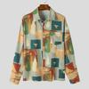 Men Long Sleeve Floral Printed Casual Loose Baggy Shirts