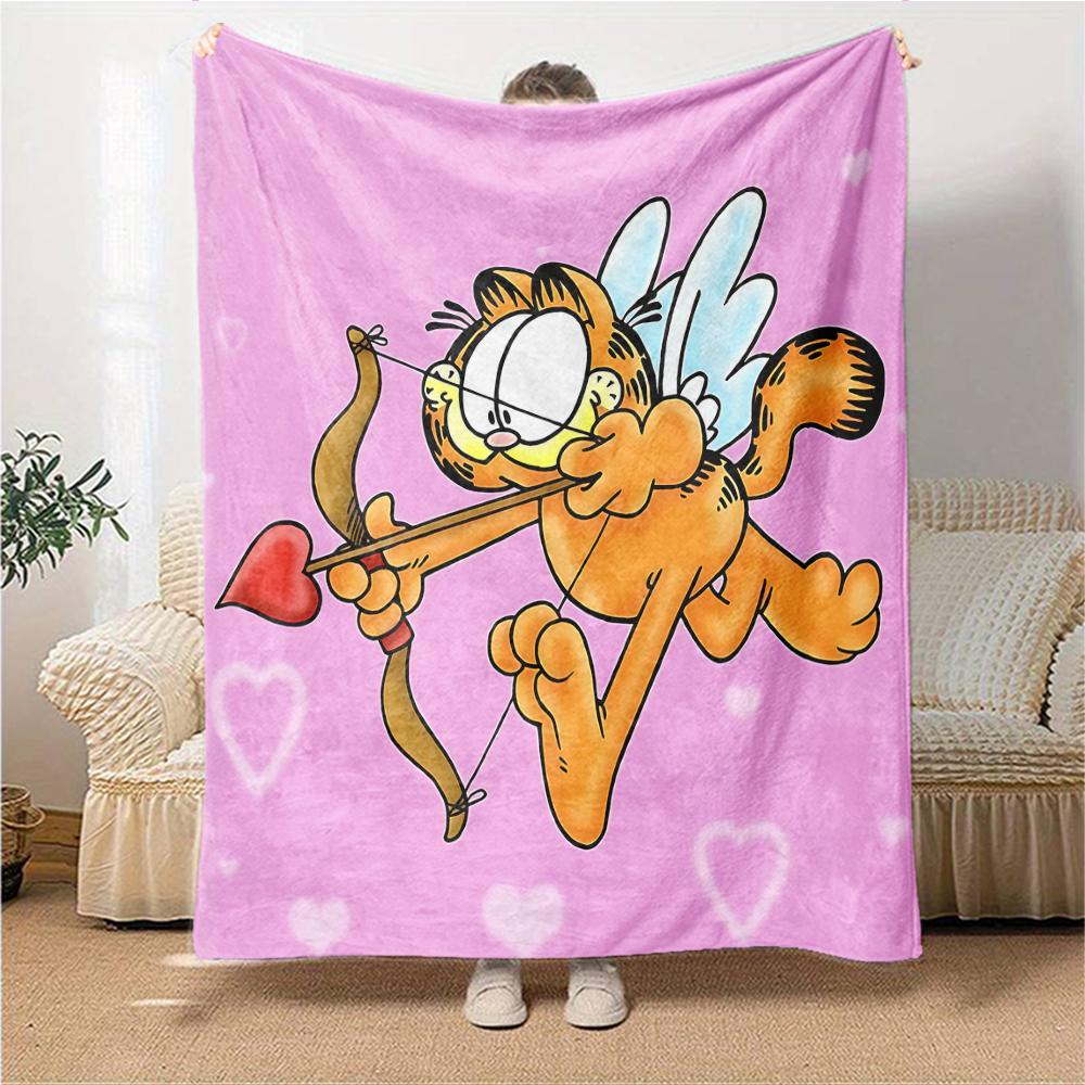 1Pc Garfield'S Hug Adventure Blanket For Couch Bed Plush Cozy Fuzzy Blanket Super Soft Warm Blankets For Fall And Winter 091873