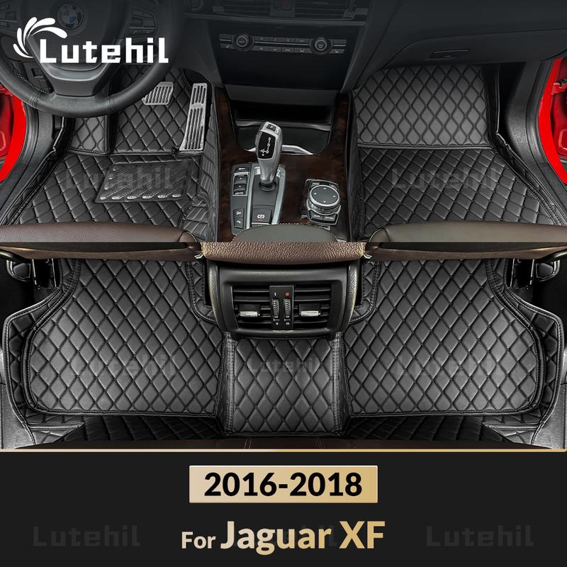 Lutehil Car Floor Mats For Jaguar XF 2016 2017 2018 Auto Foot Pads Automobile Carpet Cover Interior Accessories