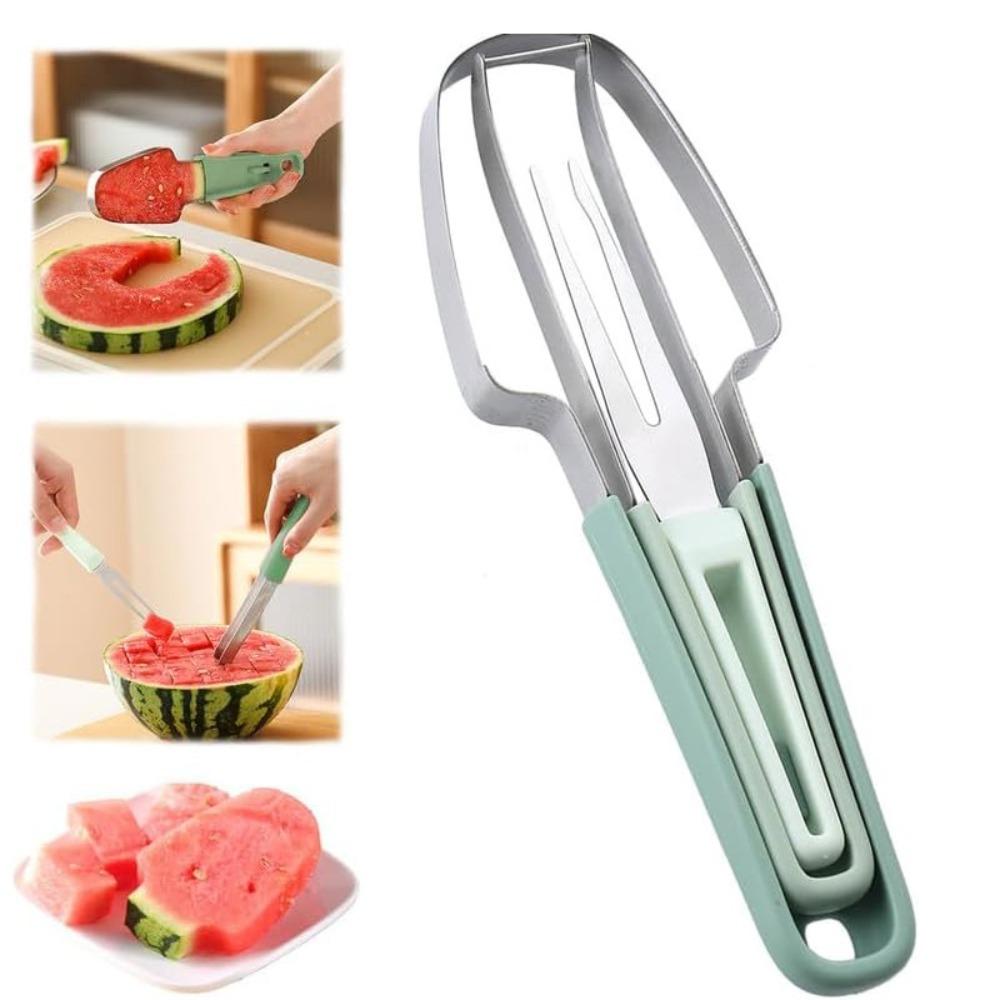 Stainless Steel Watermelon Fork Slicer Cutter Integrated Watermelon Slicer Travel