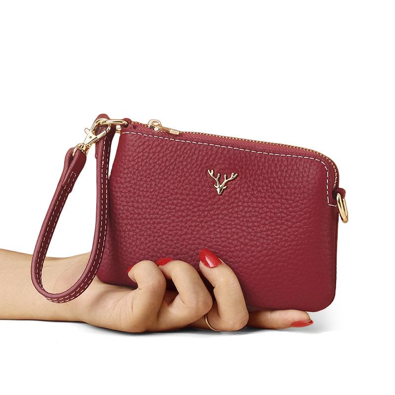 

Женский кошелек для монет из натуральной кожи: Стильный маленький кошелек из коровьей кожи на молнии